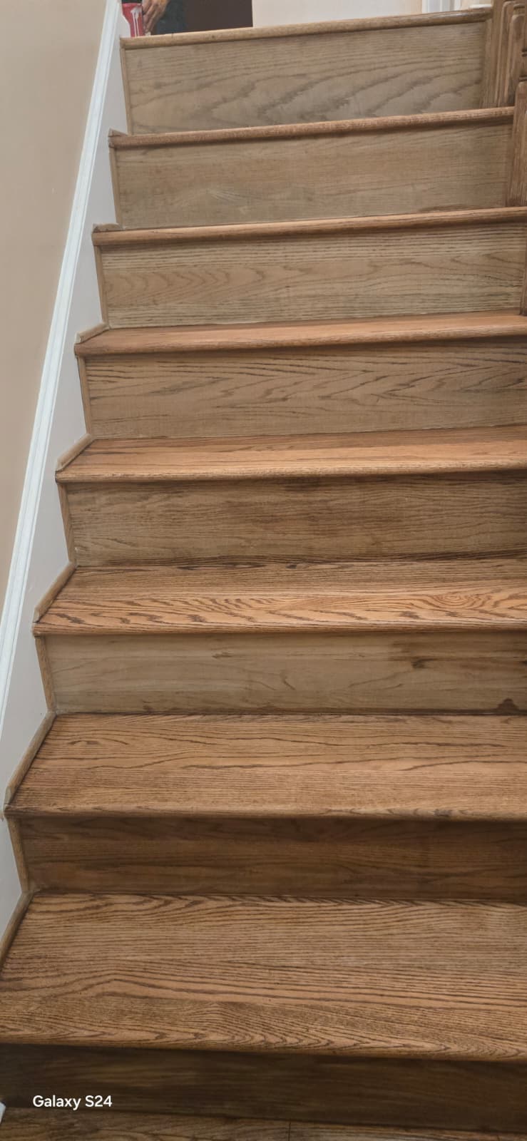 Wood staircase with visible grain